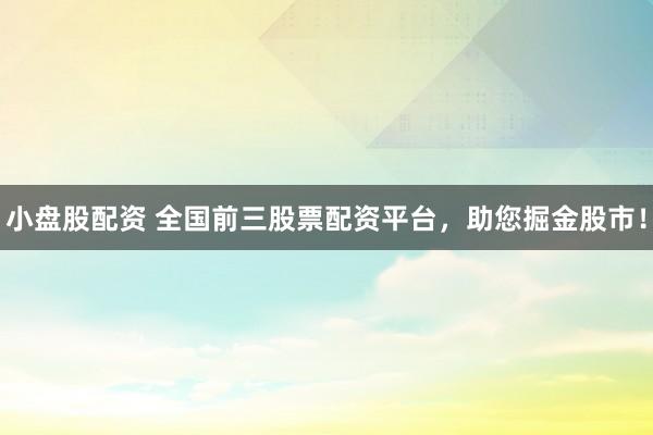 小盘股配资 全国前三股票配资平台，助您掘金股市！