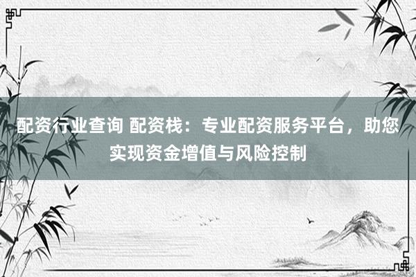 配资行业查询 配资栈：专业配资服务平台，助您实现资金增值与风险控制