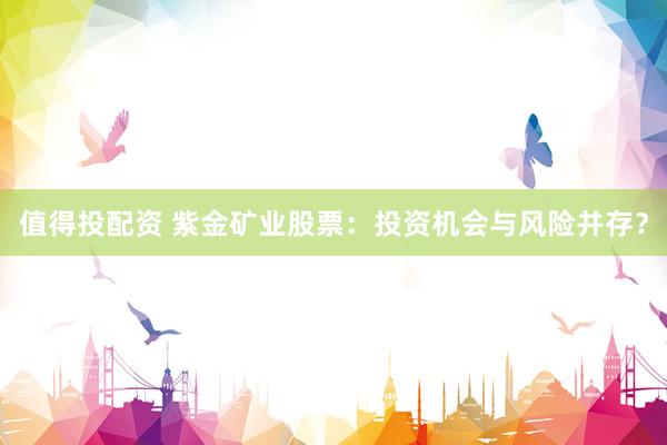 值得投配资 紫金矿业股票：投资机会与风险并存？