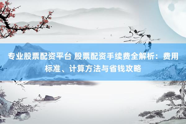 专业股票配资平台 股票配资手续费全解析：费用标准、计算方法与省钱攻略