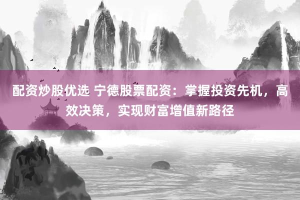 配资炒股优选 宁德股票配资：掌握投资先机，高效决策，实现财富增值新路径