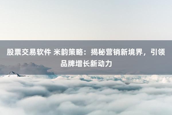 股票交易软件 米韵策略：揭秘营销新境界，引领品牌增长新动力