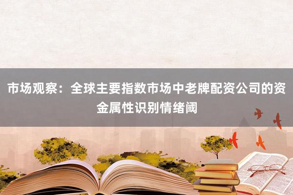 市场观察：全球主要指数市场中老牌配资公司的资金属性识别情绪阈